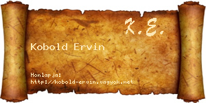 Kobold Ervin névjegykártya